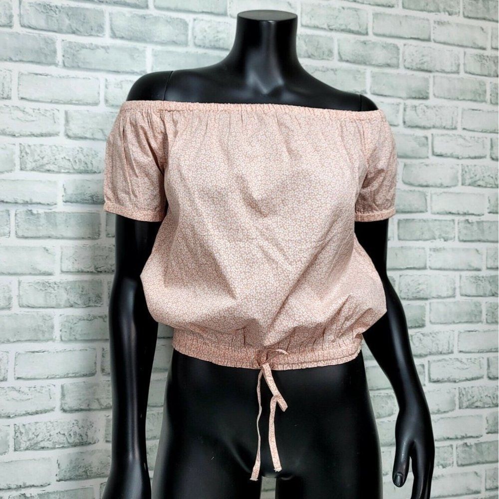 Frye X Anthropologie L Elspeth Off the Shoulders Pink‎ Mini Floral Boho Top